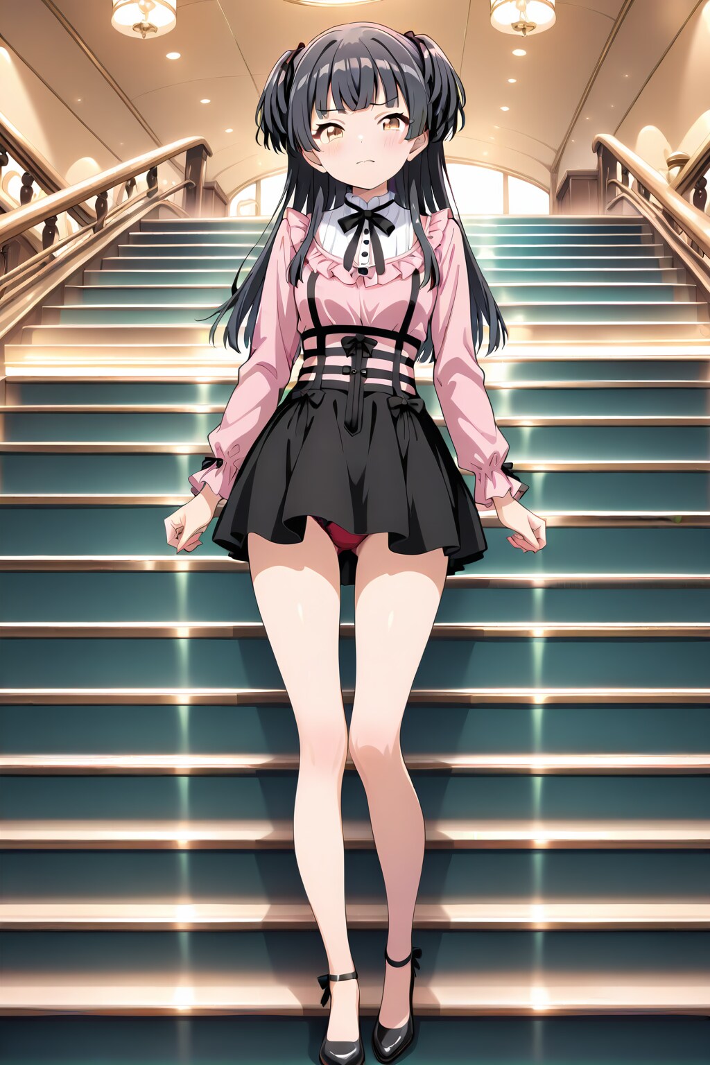 私服の冬優子とクルーズ船