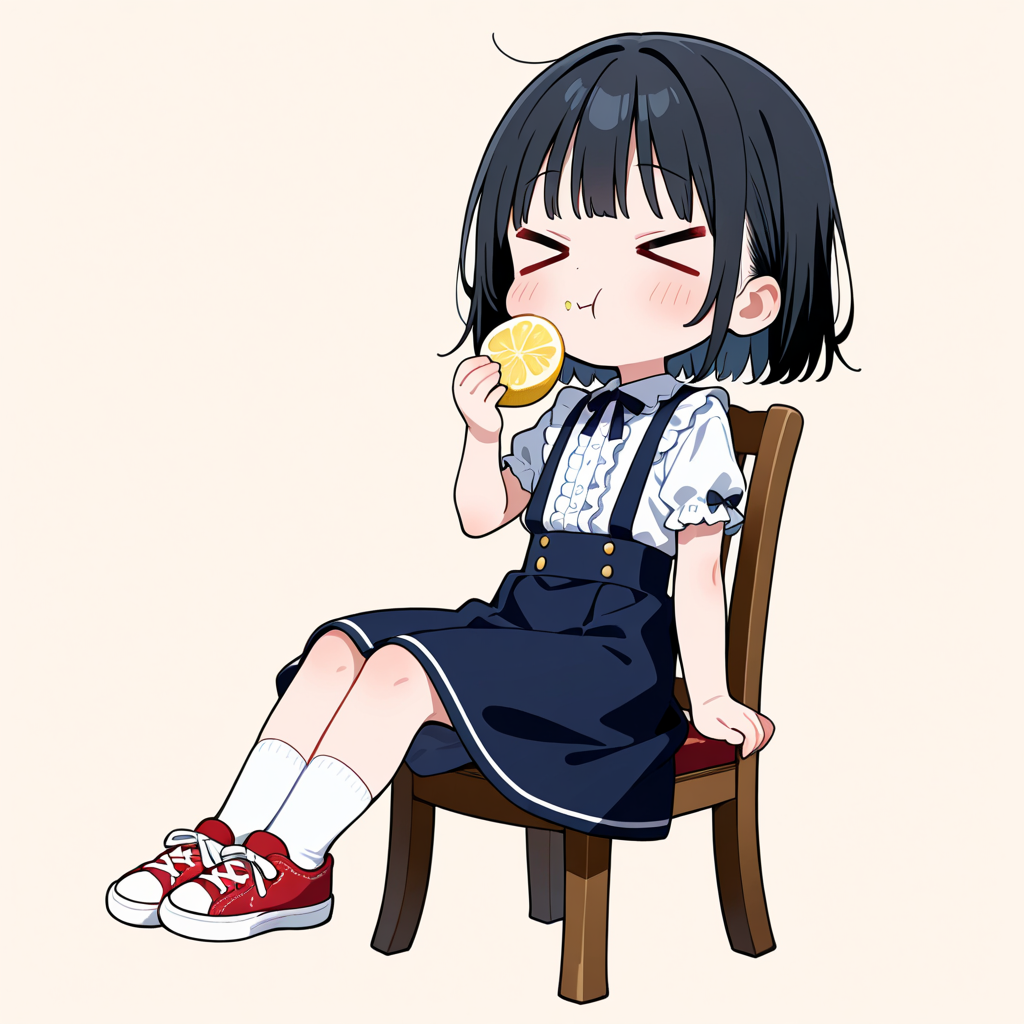 レモンを食べる