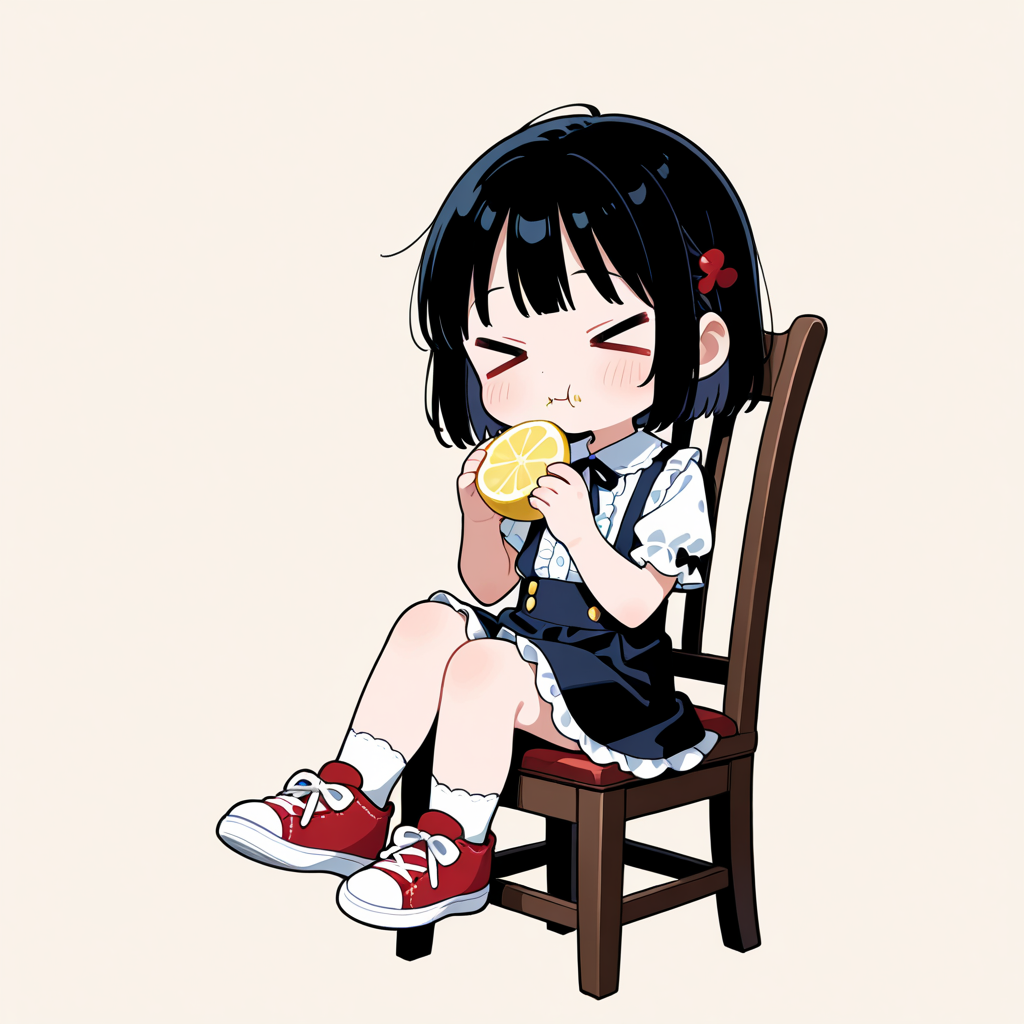 レモンを食べる