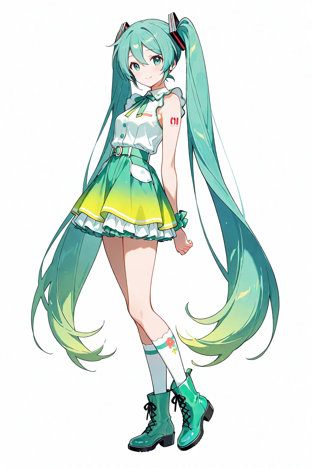 😀🌿🌸春色・春の緑色　　　　　　　　　　　　　　春コーデのミク😀🌿🌸