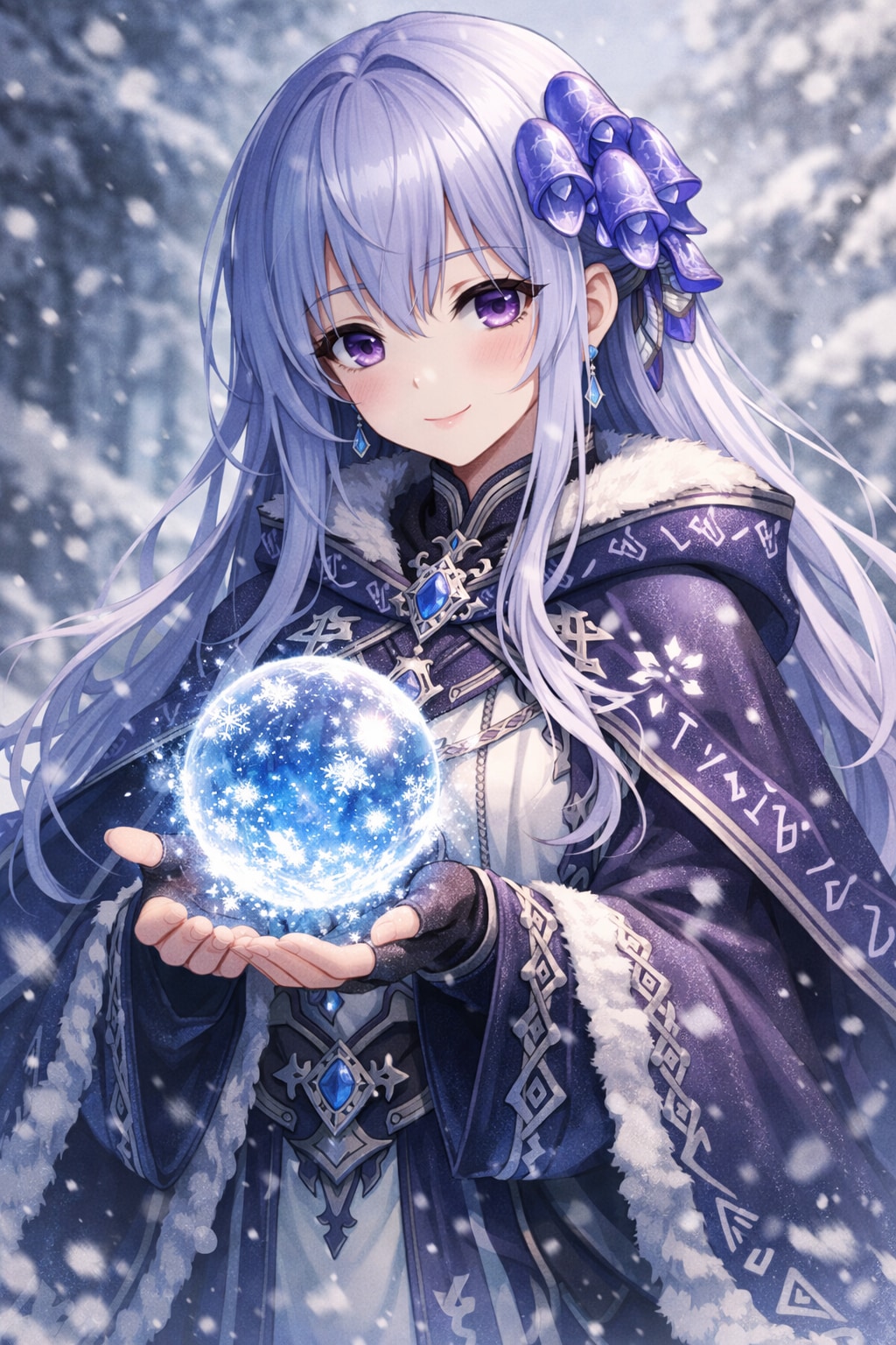 冬の魔力を操る魔導師の女の子 | の人気AIイラスト・グラビア