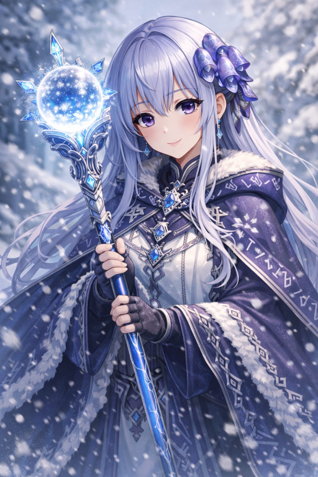 冬の魔力を操る魔導師の女の子