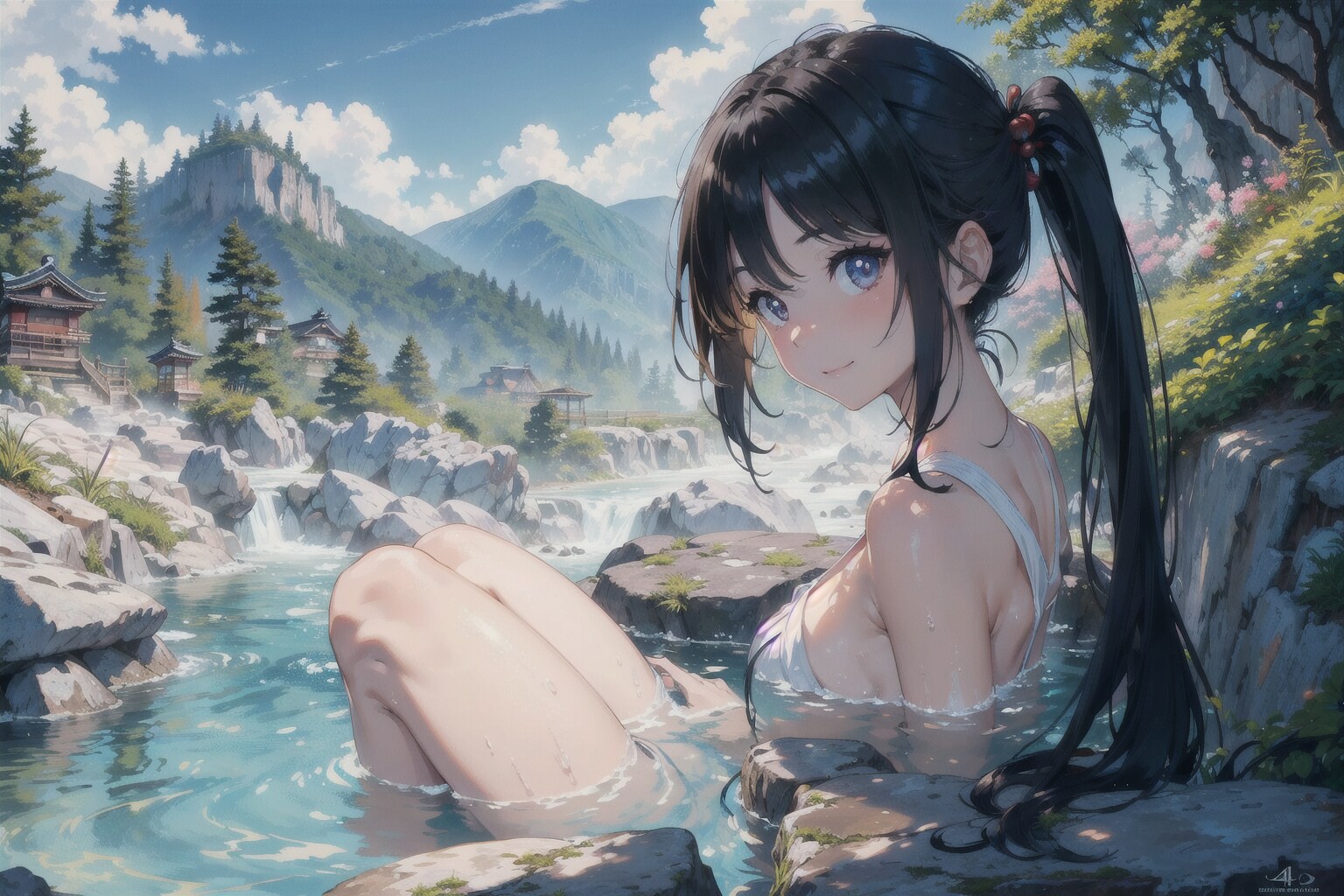 川の温泉