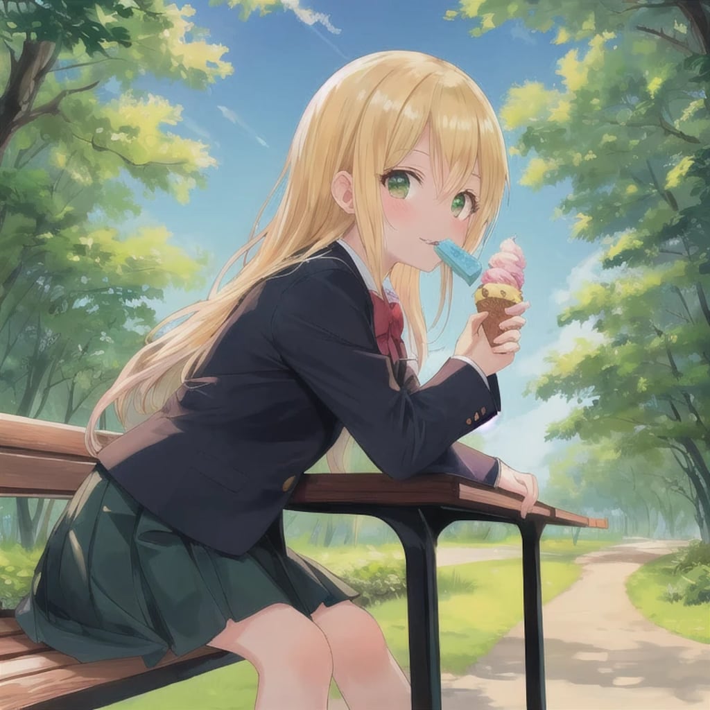 金髪ロングでブレザーの少女２１