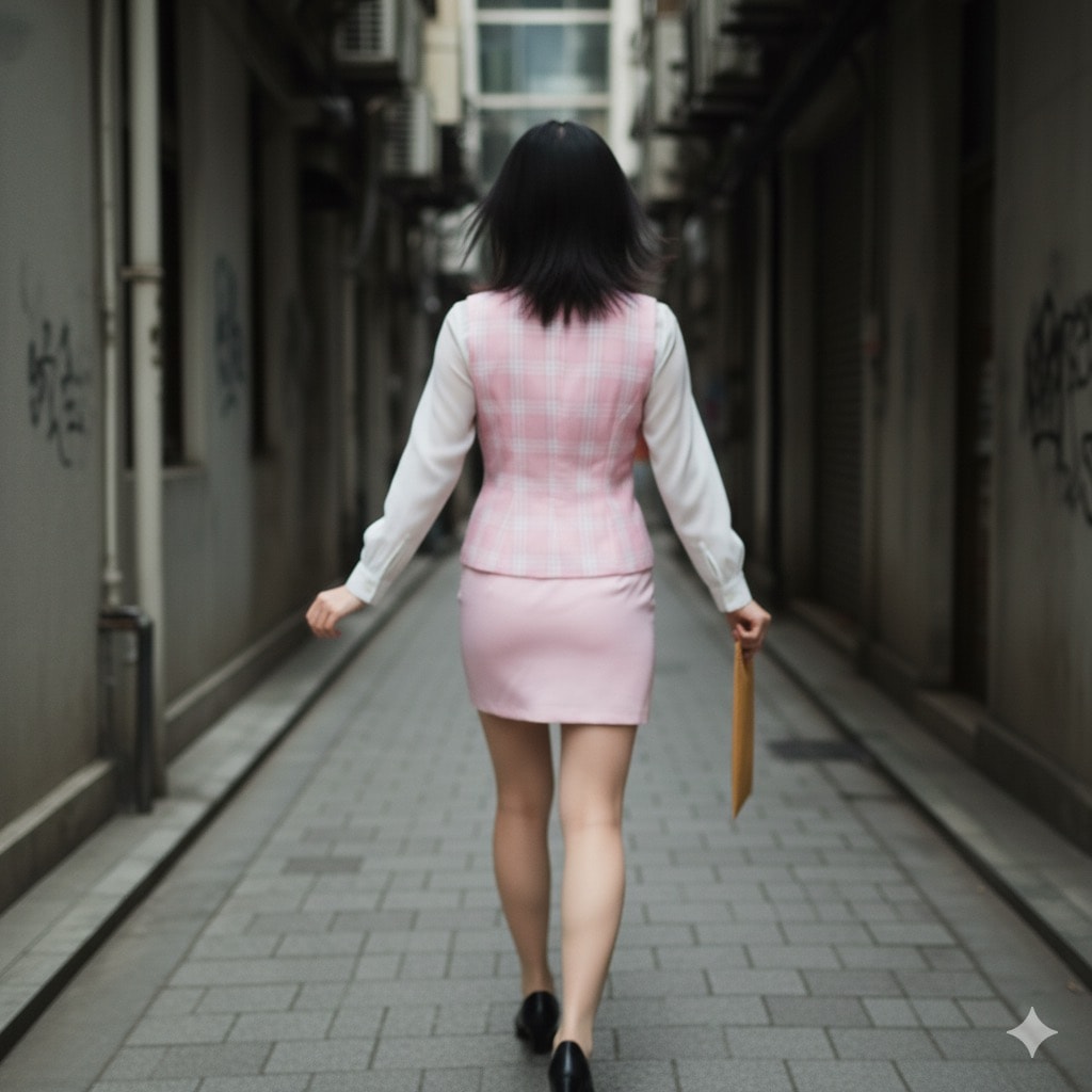 事務服ちゃん(ピンク)おつかいに行く