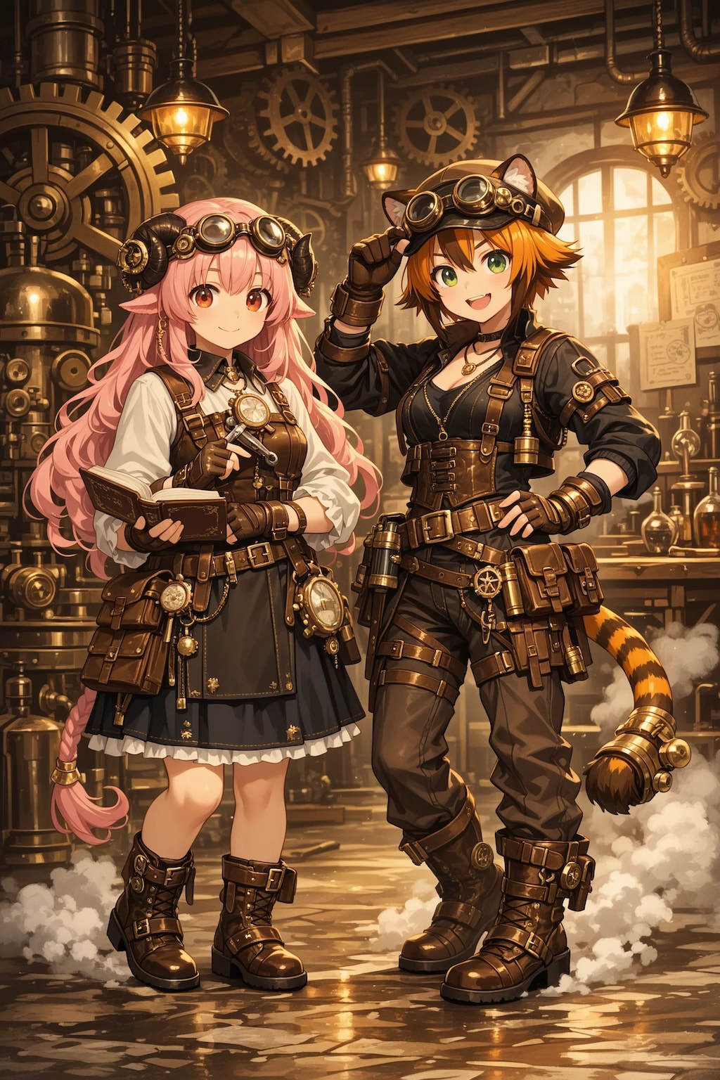 蒸気立ち込める街の片隅の工房で