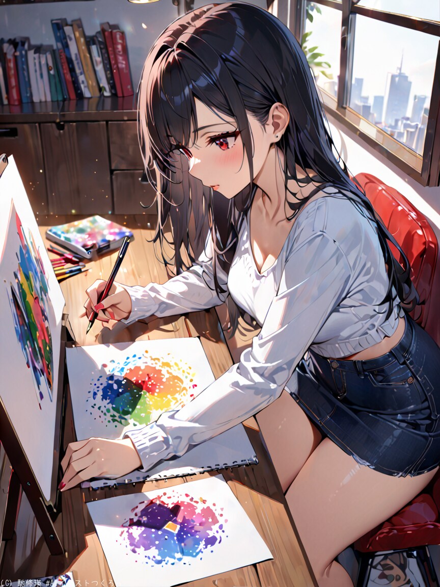 イラストを描く美少女 | の人気AIイラスト・グラビア