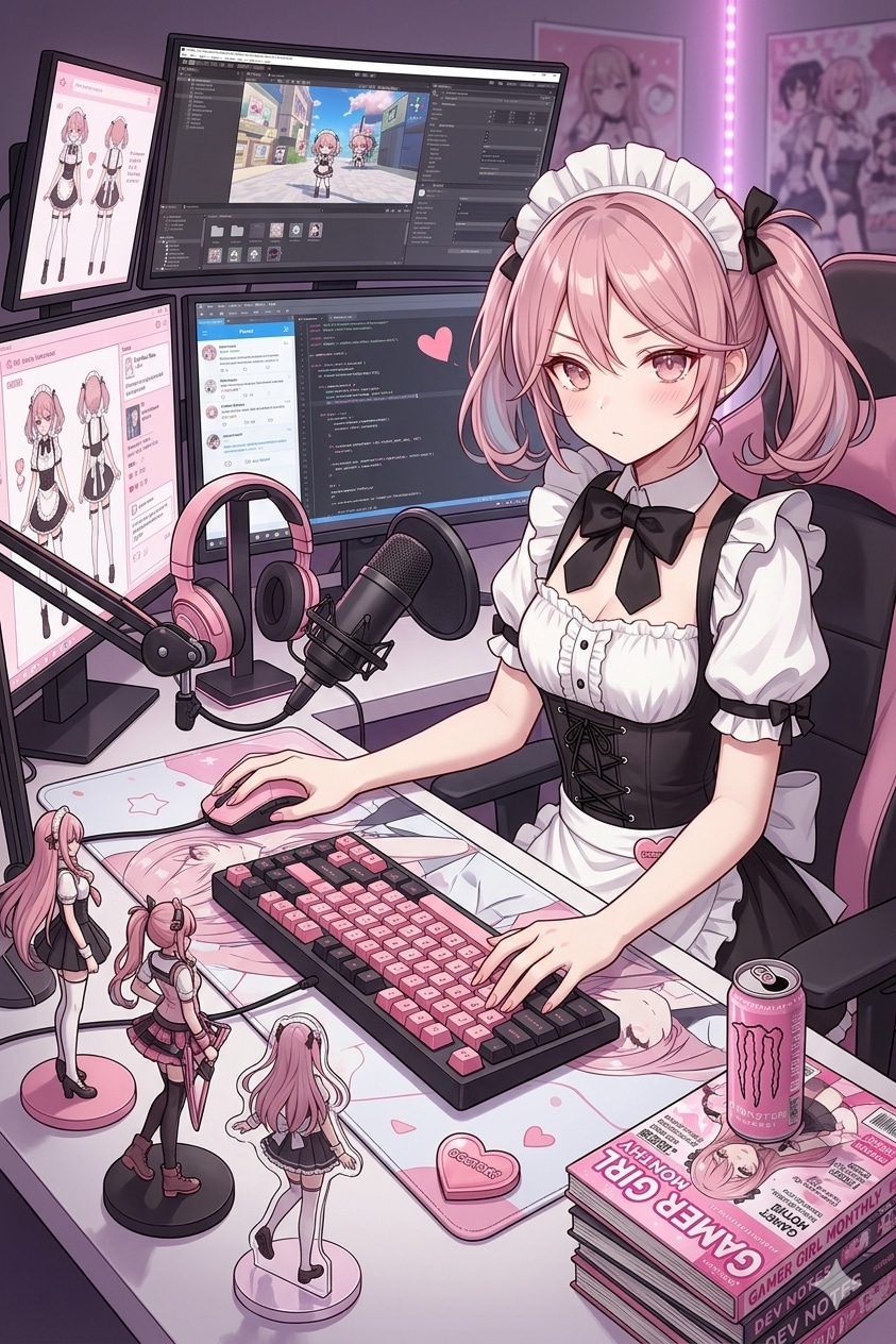 配信デスク環境（Gemini） | の人気AIイラスト・グラビア
