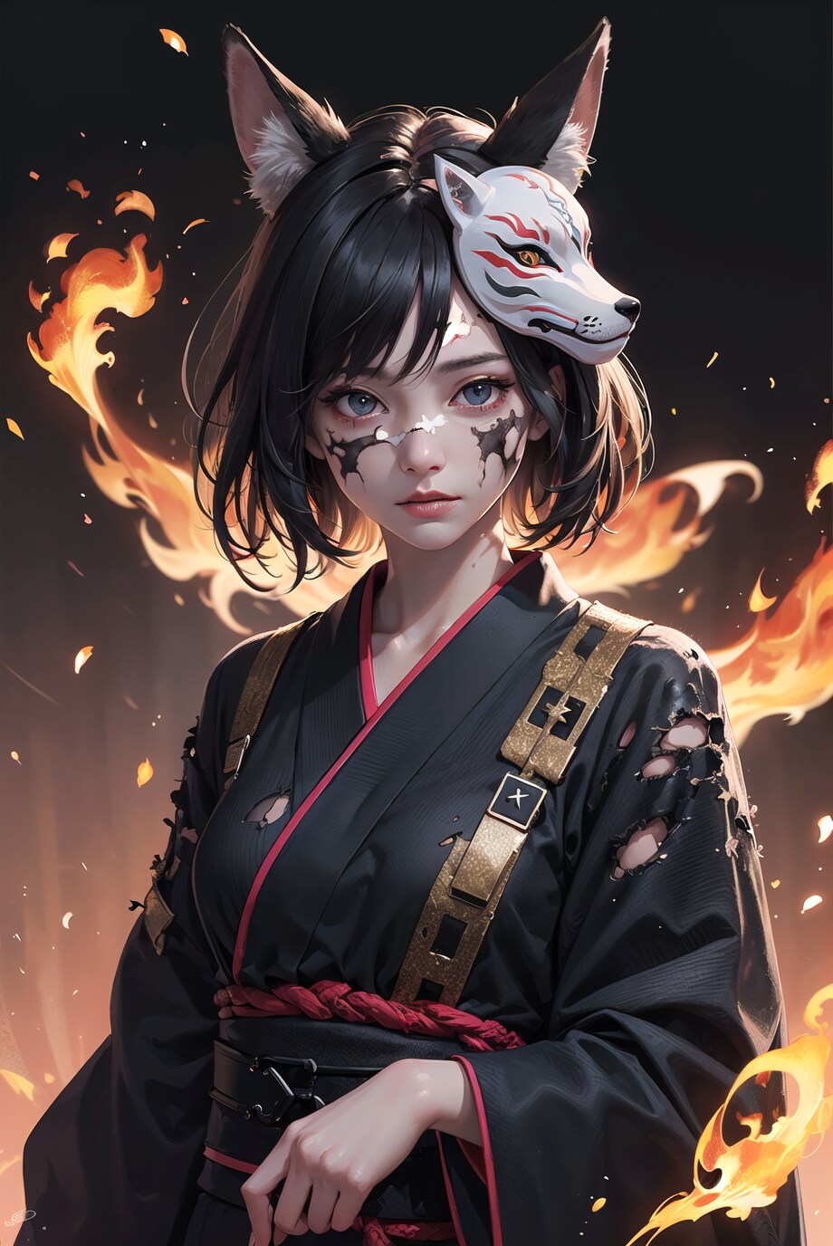 火狐女子 五枚