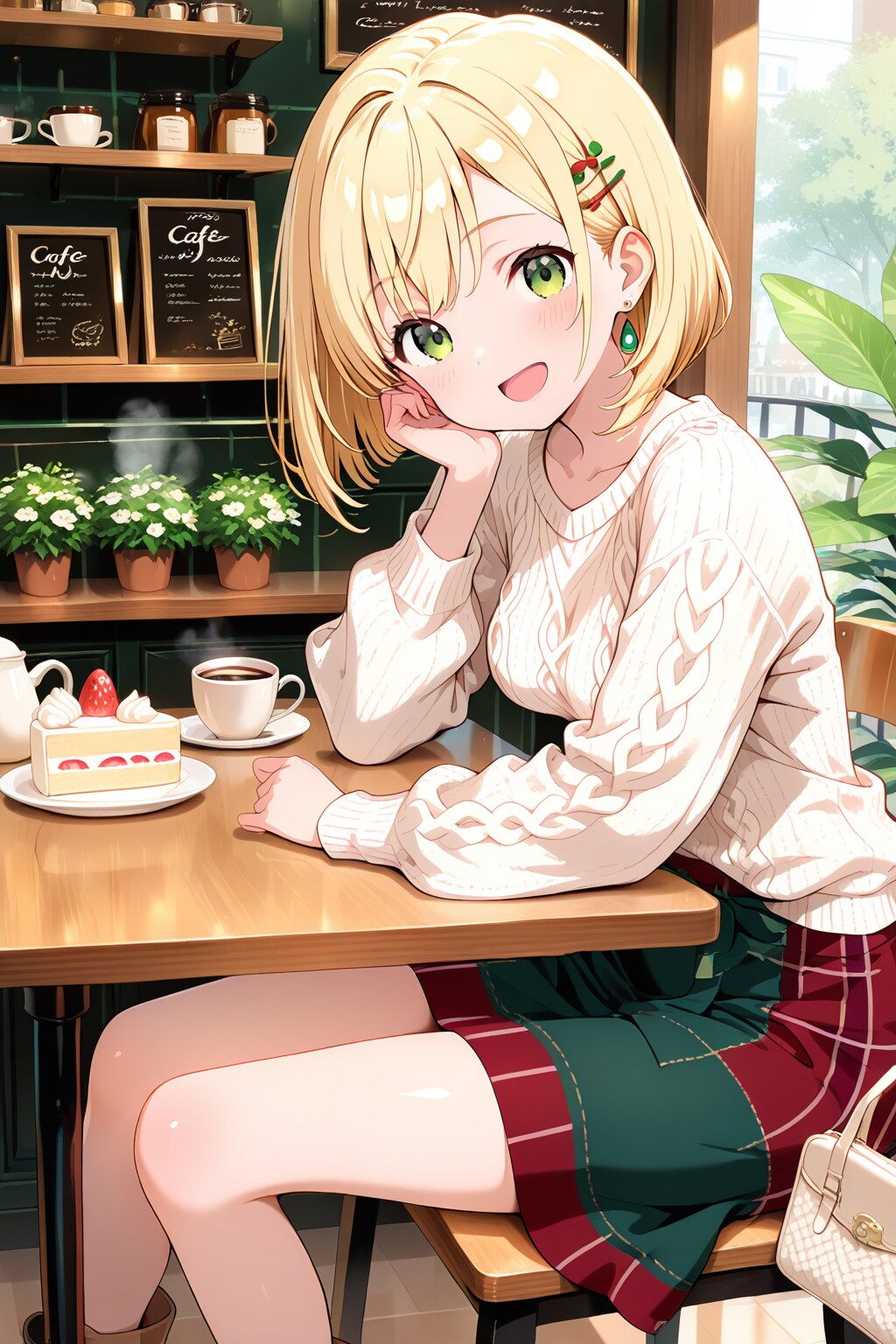 カフェデート中の千鶴ちゃん