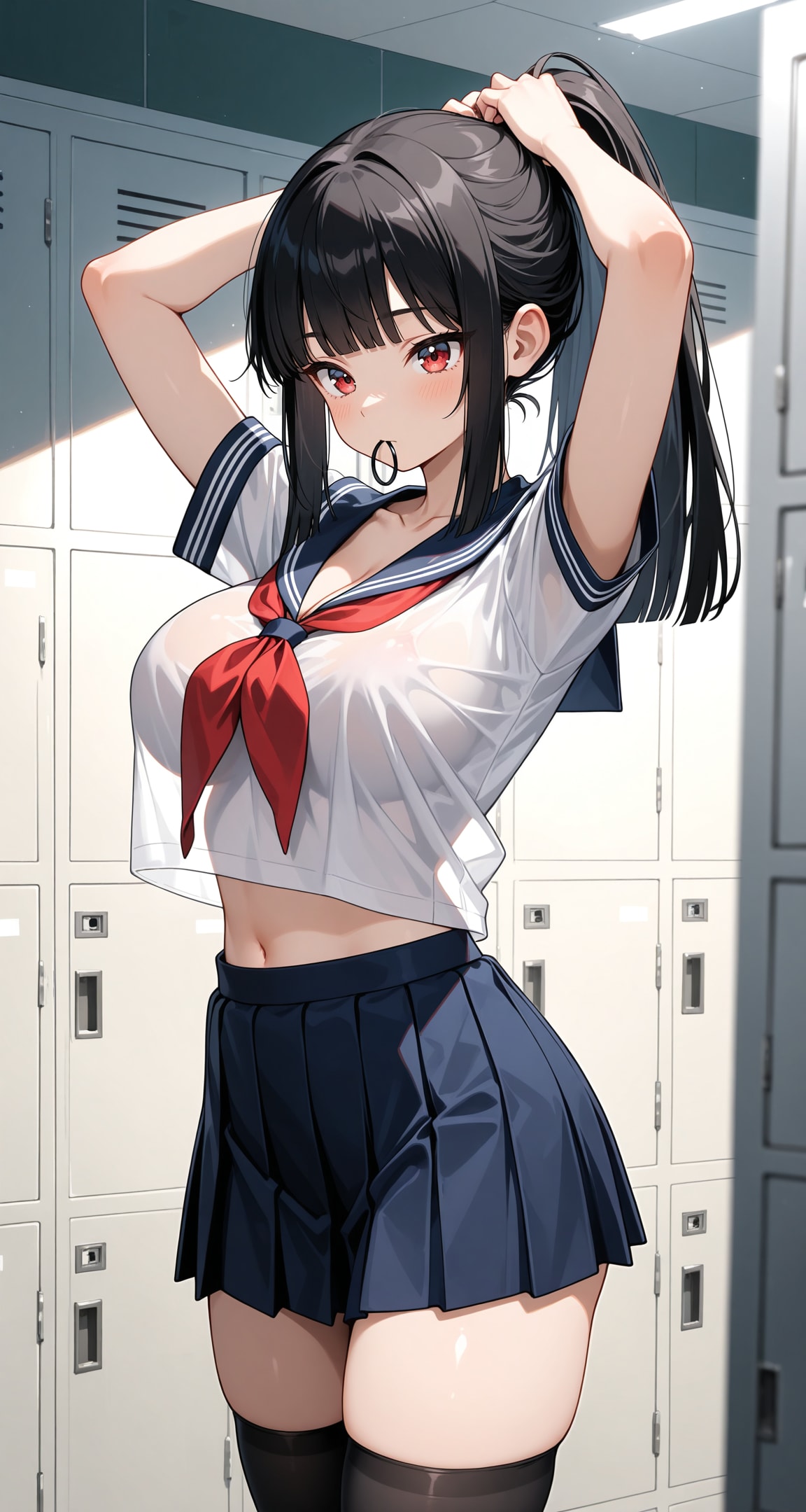 髪結ぶ