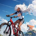 オリジナルキャラ開発中Ⅱ・サラ・リオン（仮）、自転車に乗る 2枚目