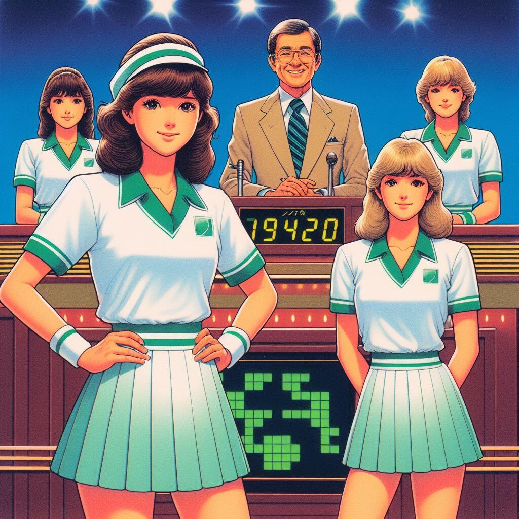 昭和のクイズ番組のミニスカアシスタント