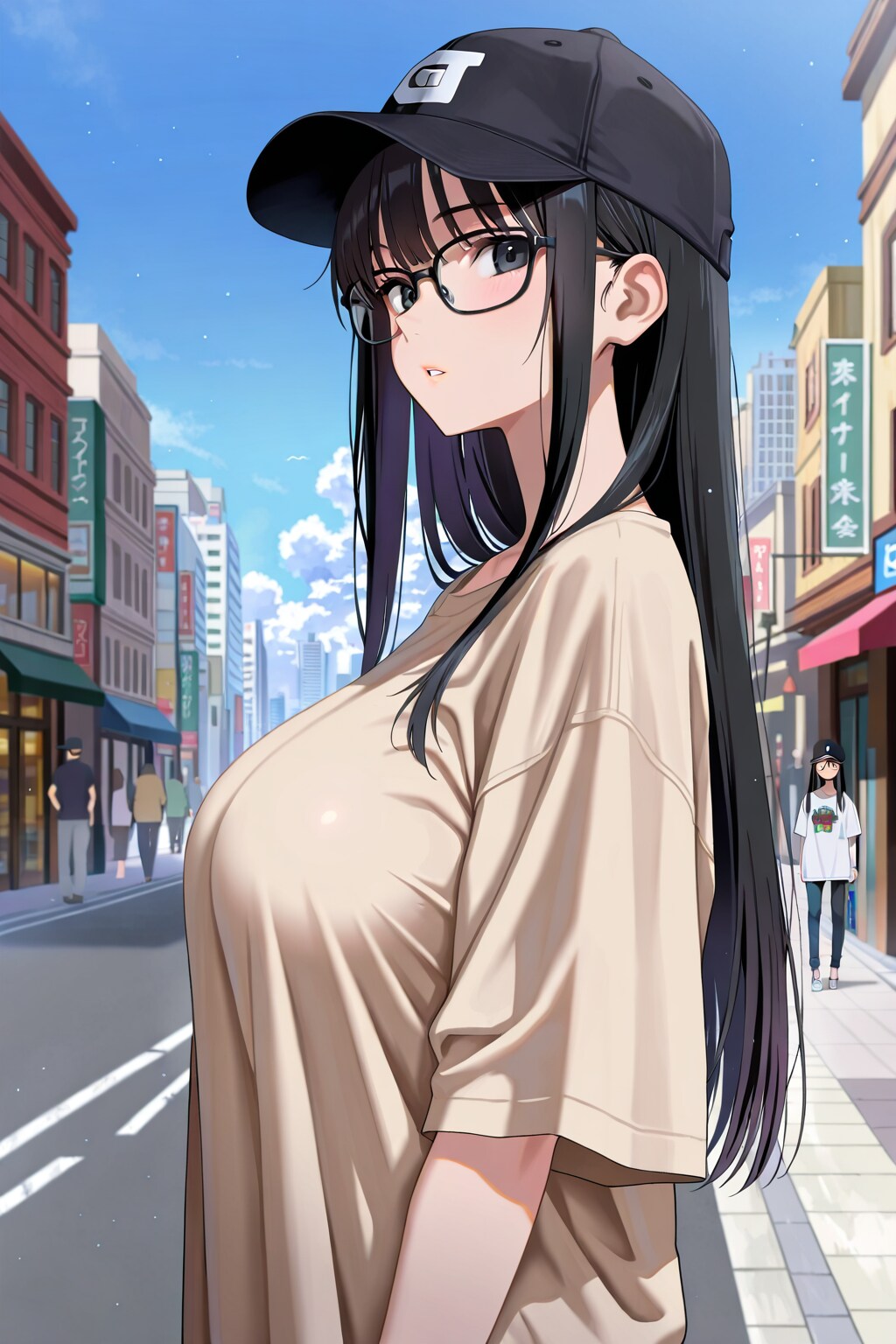 黒髪メガネっ娘 | の人気AIイラスト・グラビア