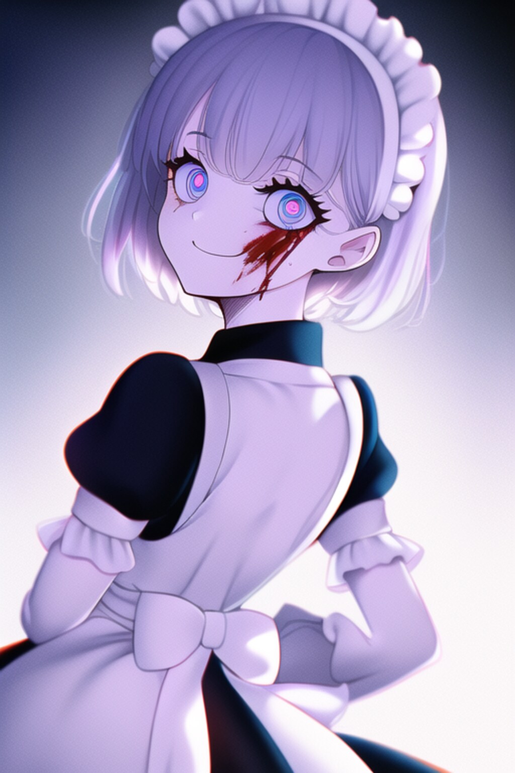 ぐるぐる目のメイドさん