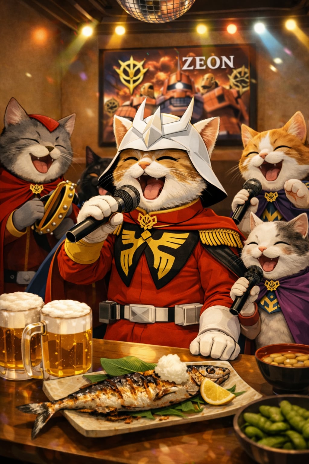 金曜の夜は、赤い彗星猫が騒がしい