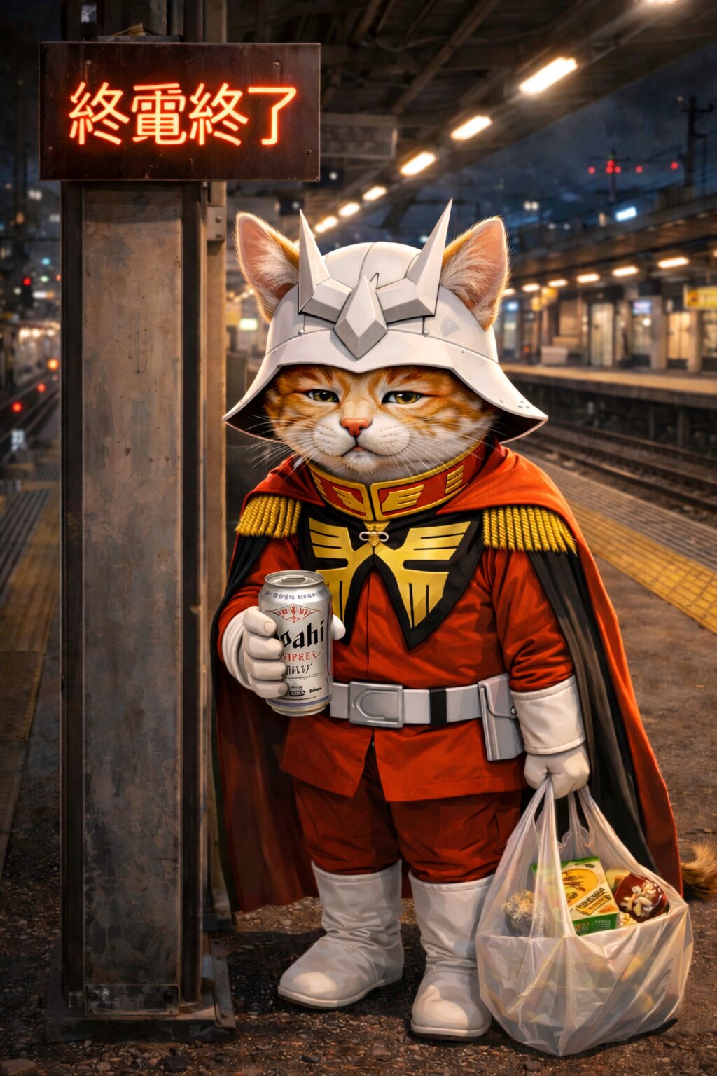 金曜の夜は、赤い彗星猫が騒がしい