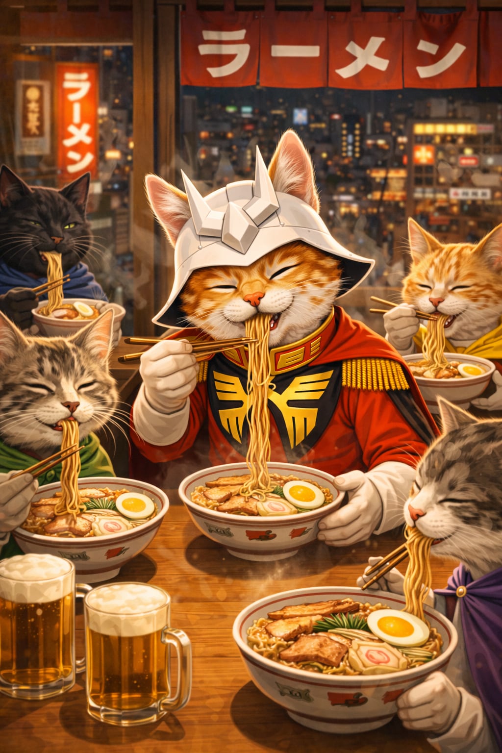 金曜の夜は、赤い彗星猫が騒がしい