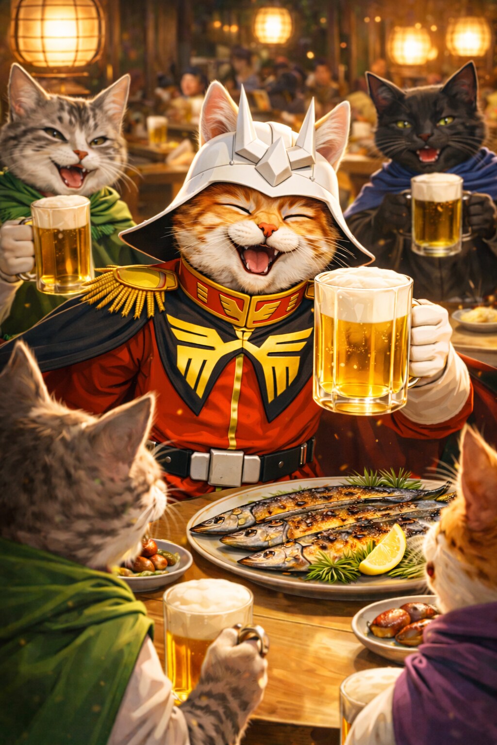 金曜の夜は、赤い彗星猫が騒がしい