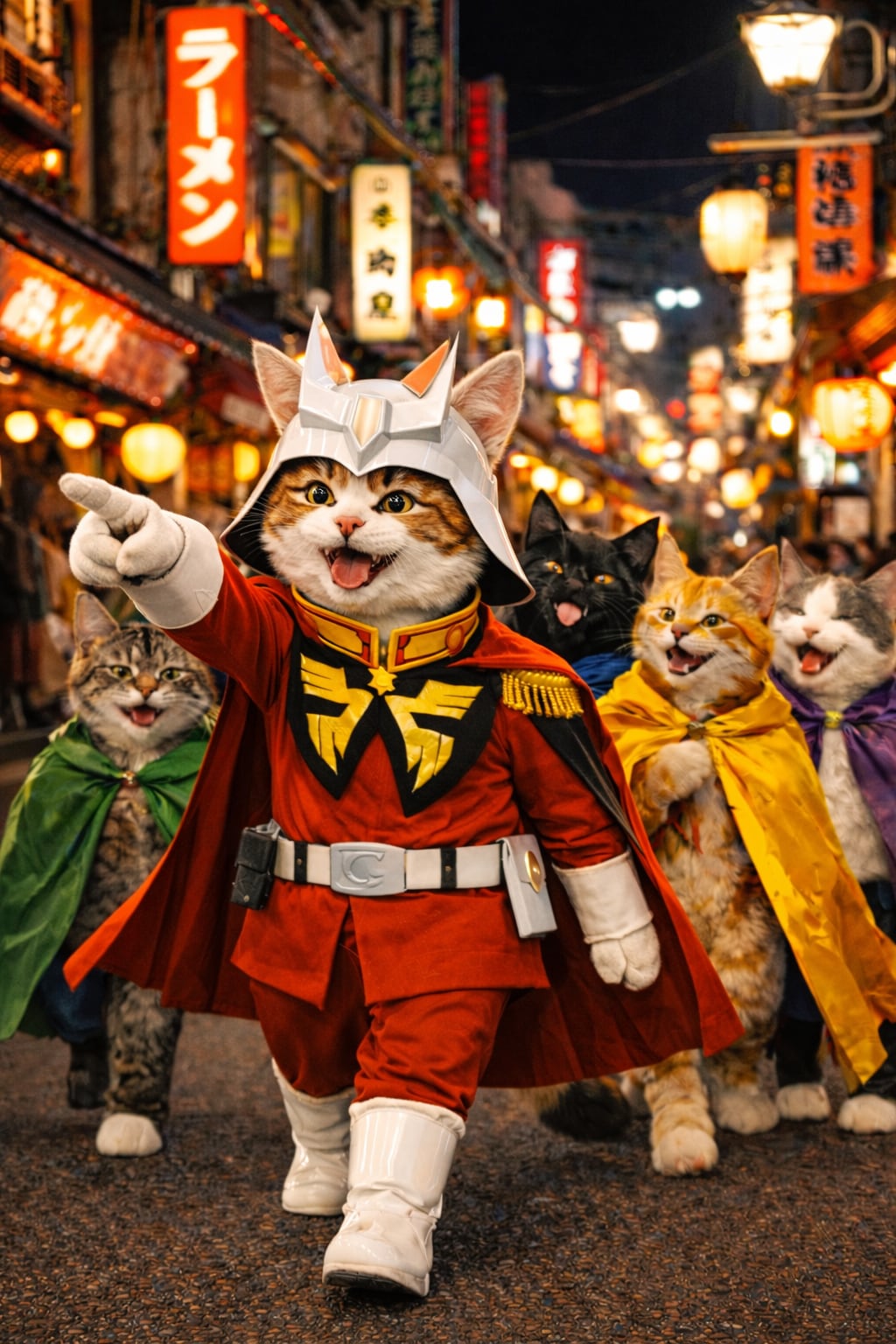 金曜の夜は、赤い彗星猫が騒がしい | の人気AIイラスト・グラビア