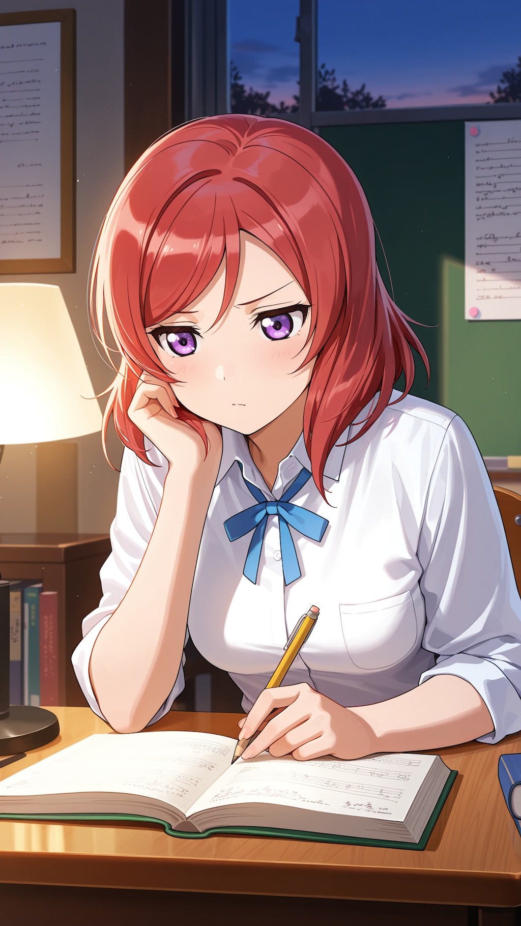 机で勉強