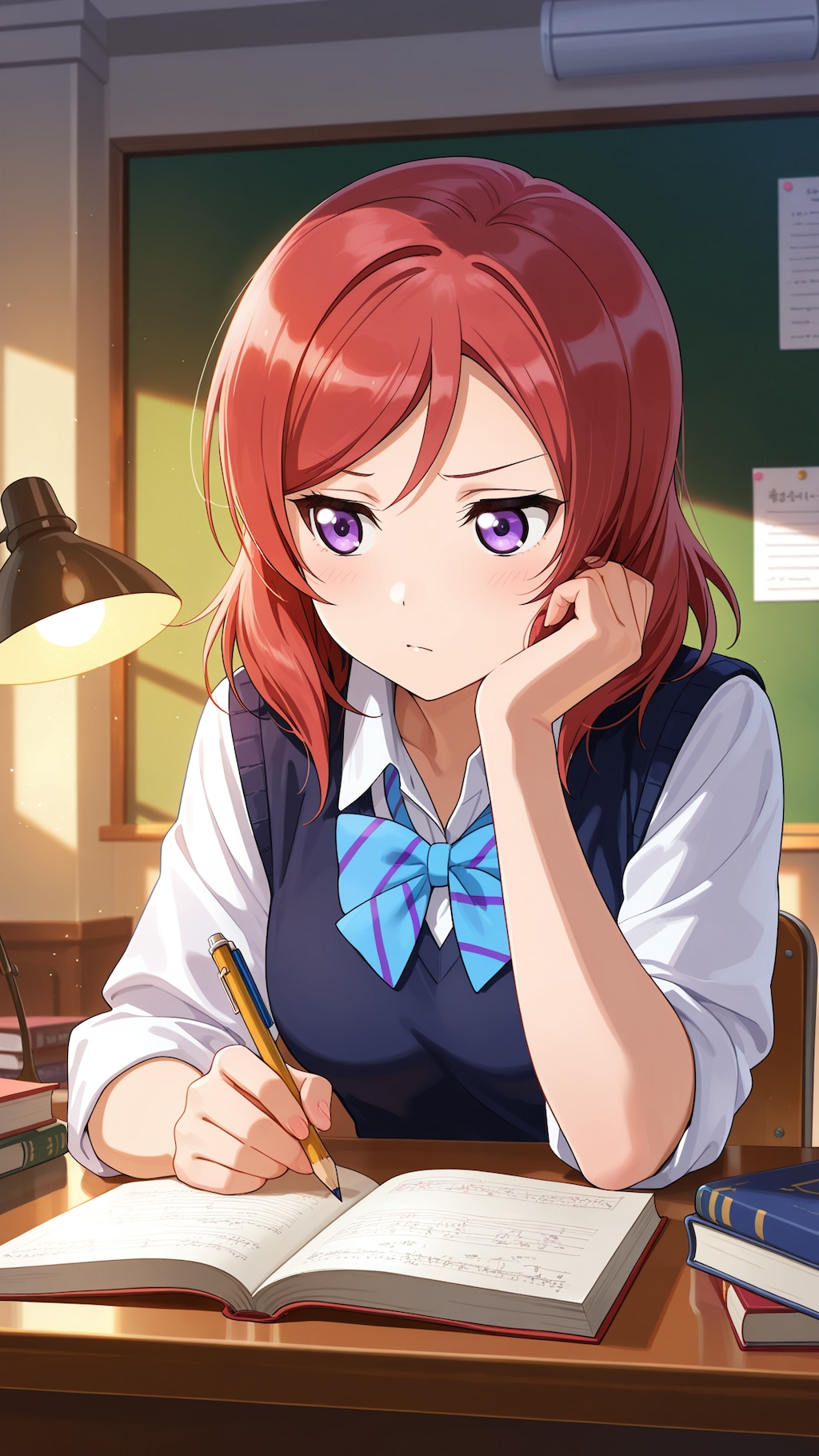 机で勉強