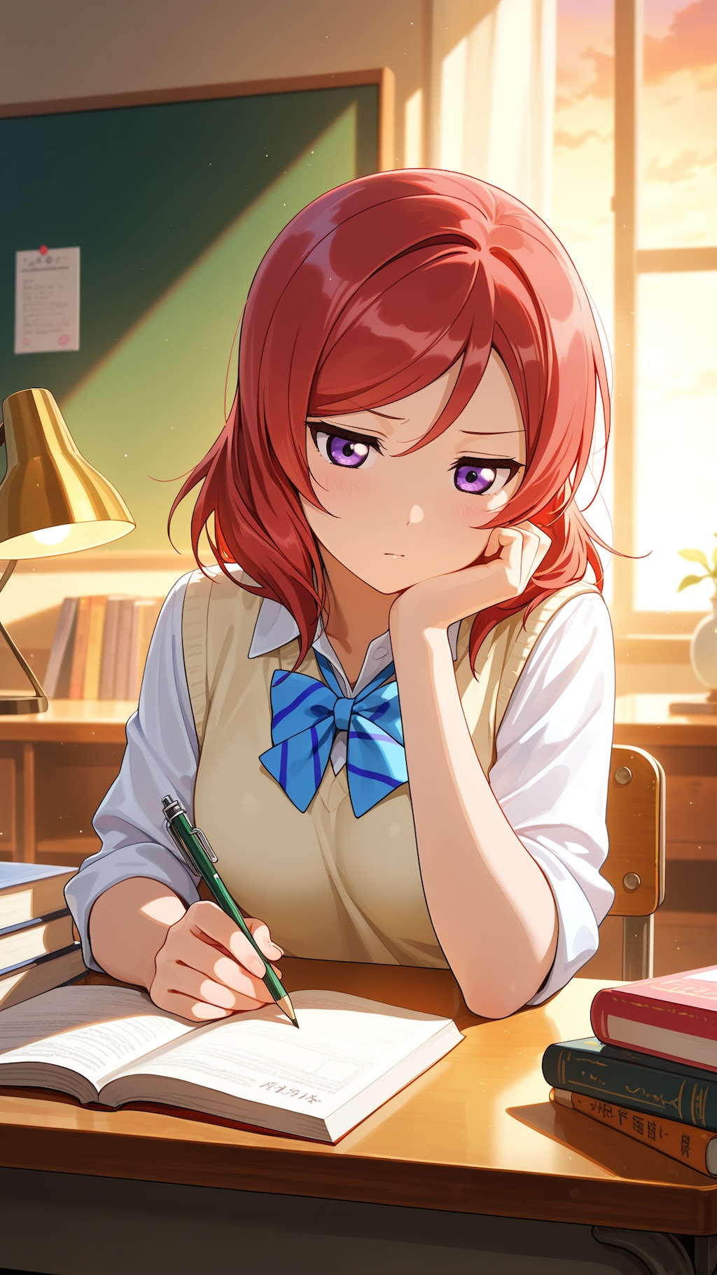 机で勉強