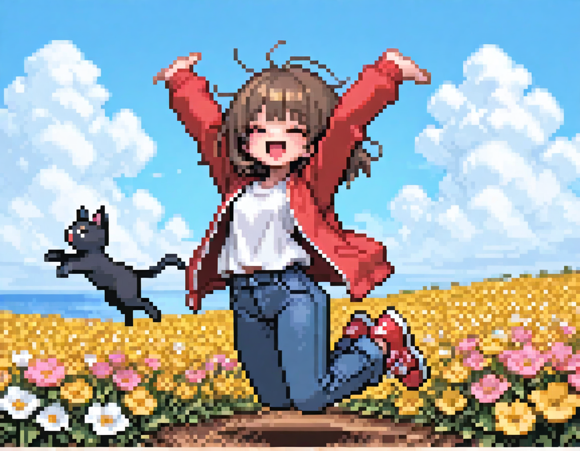 猫ちゃんとジャンプ | の人気AIイラスト・グラビア