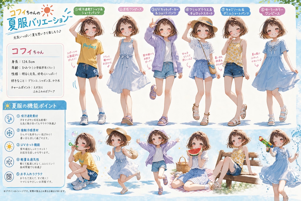 コフィちゃん、夏お洋服コレクション♪