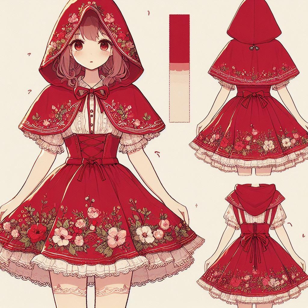 森の少女_赤ずきん風ドレス