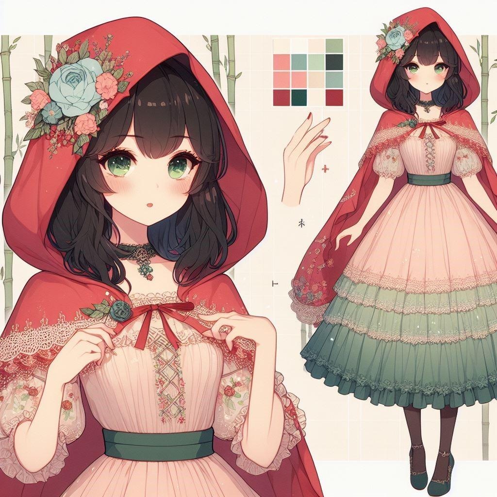 森の少女_赤ずきん風ドレス