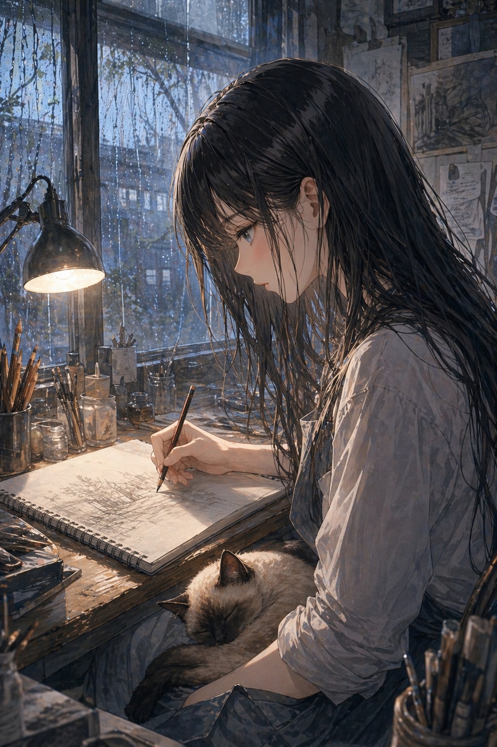 波夷羅ねずは、紙の上を走る静かな音に、恋をする。 | の人気AIイラスト・グラビア