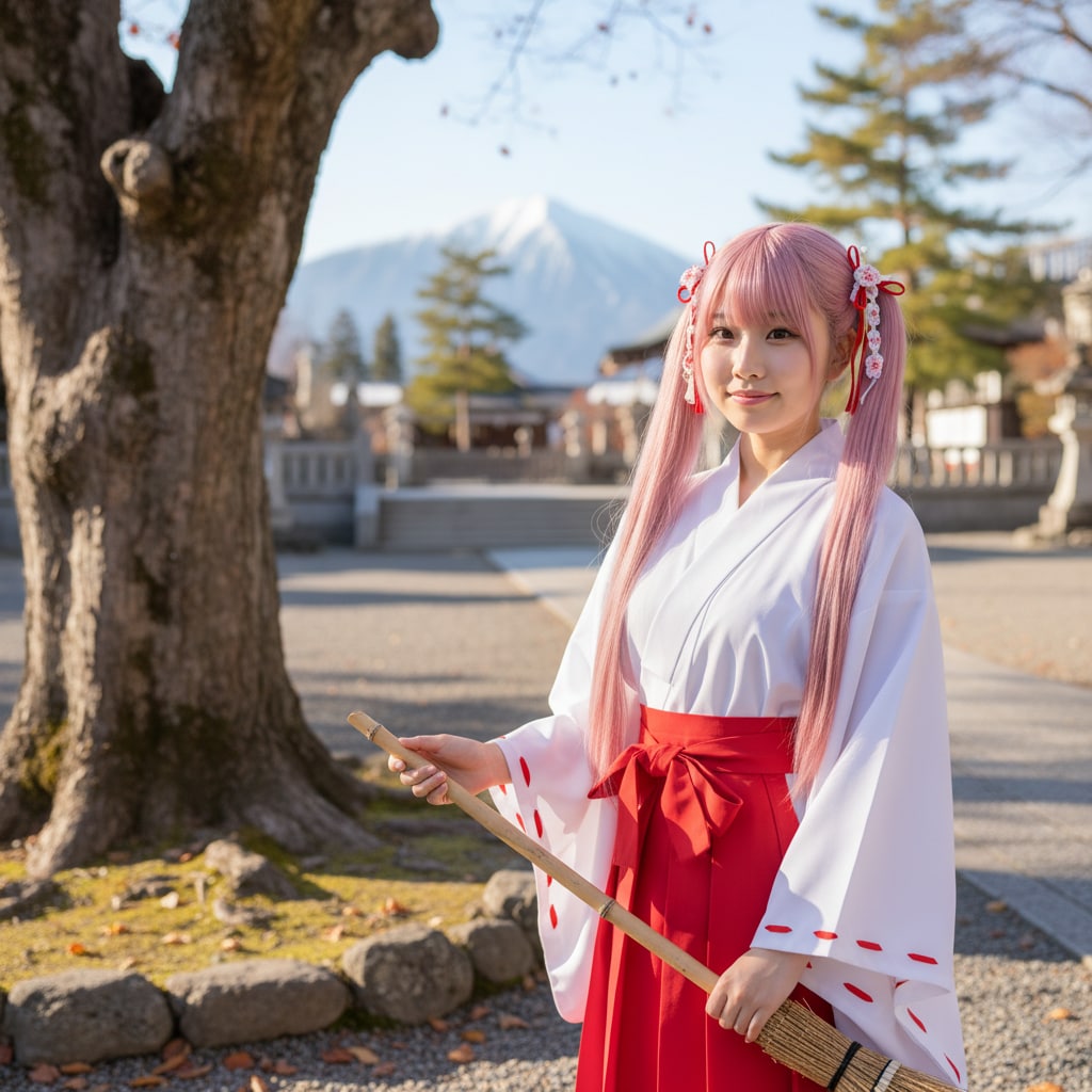 桃ツイさん。巫女