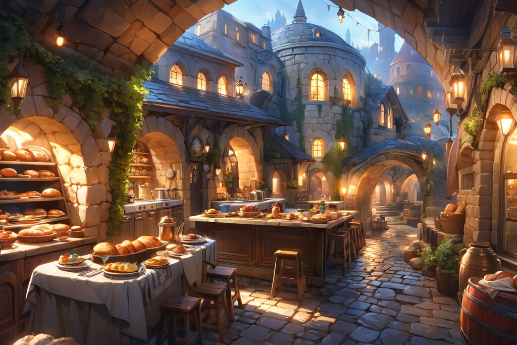 古代のパン屋さん　夜　その5