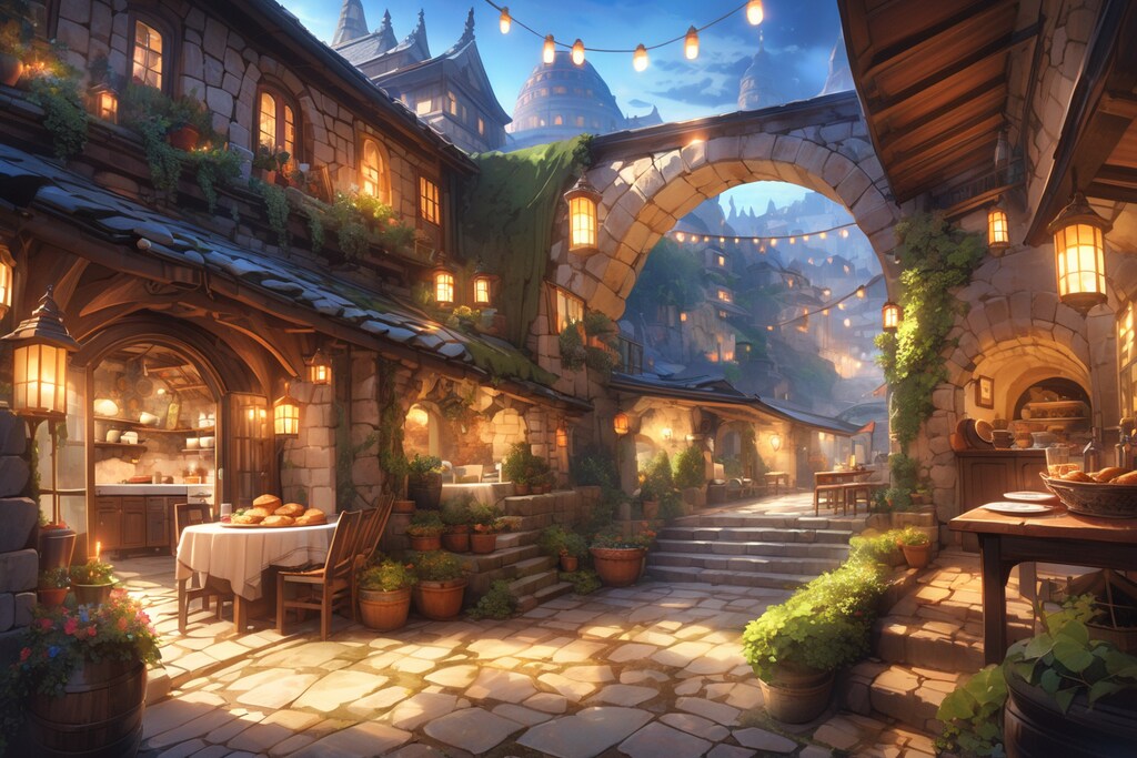 古代のパン屋さん　夜　その5