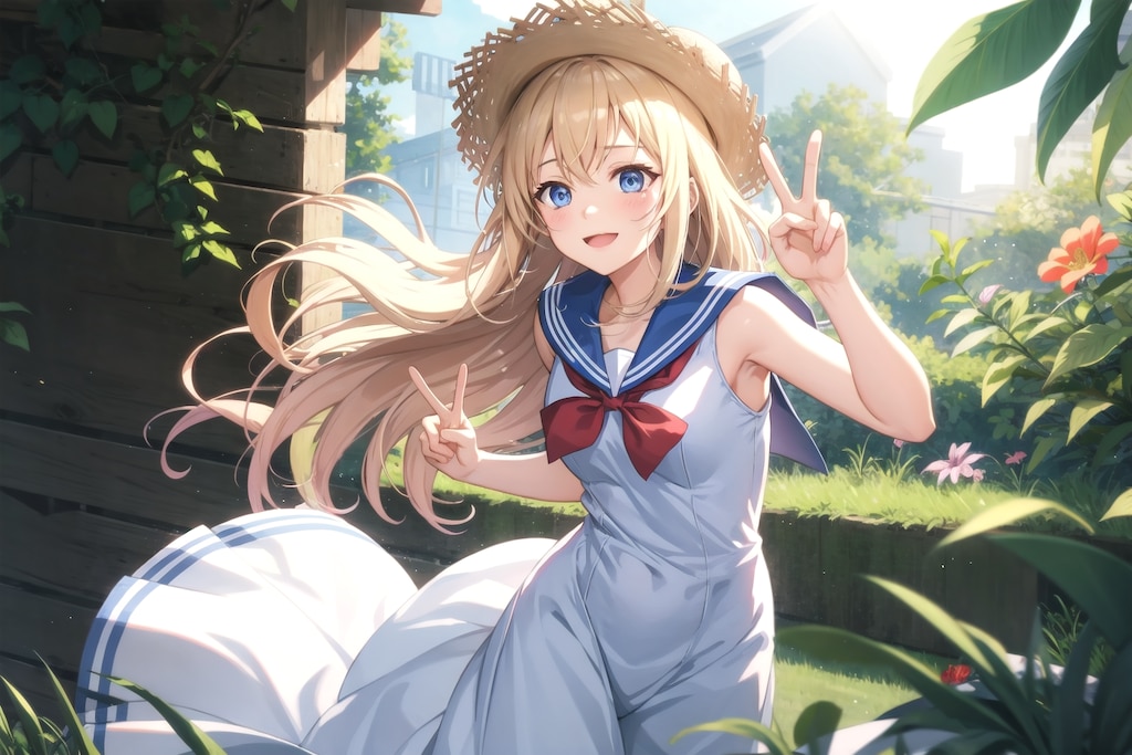 夏のセーラーワンピース✌