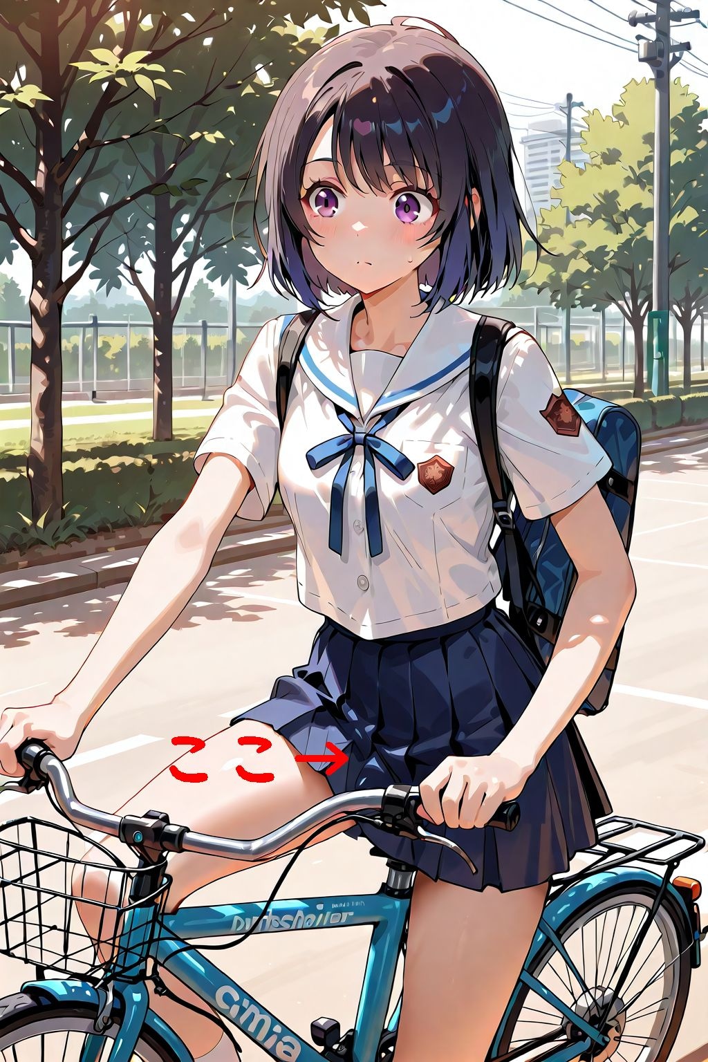 女学生が制服で自転車乗ってるのを見ると、視線が「ここ」に行く…たとえそこがダークマターで見えなくてもｗｗ