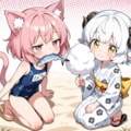 ゆかた（メイ）対みずぎ（ねこ） 5枚目