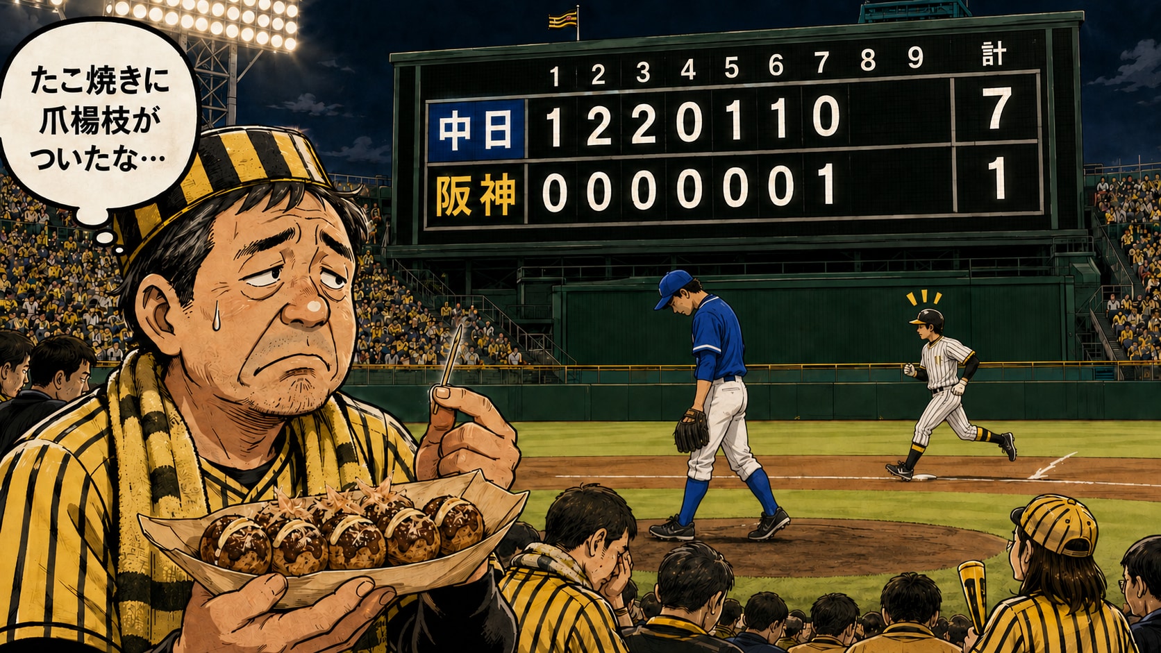 たこ焼きに、一本の爪楊枝