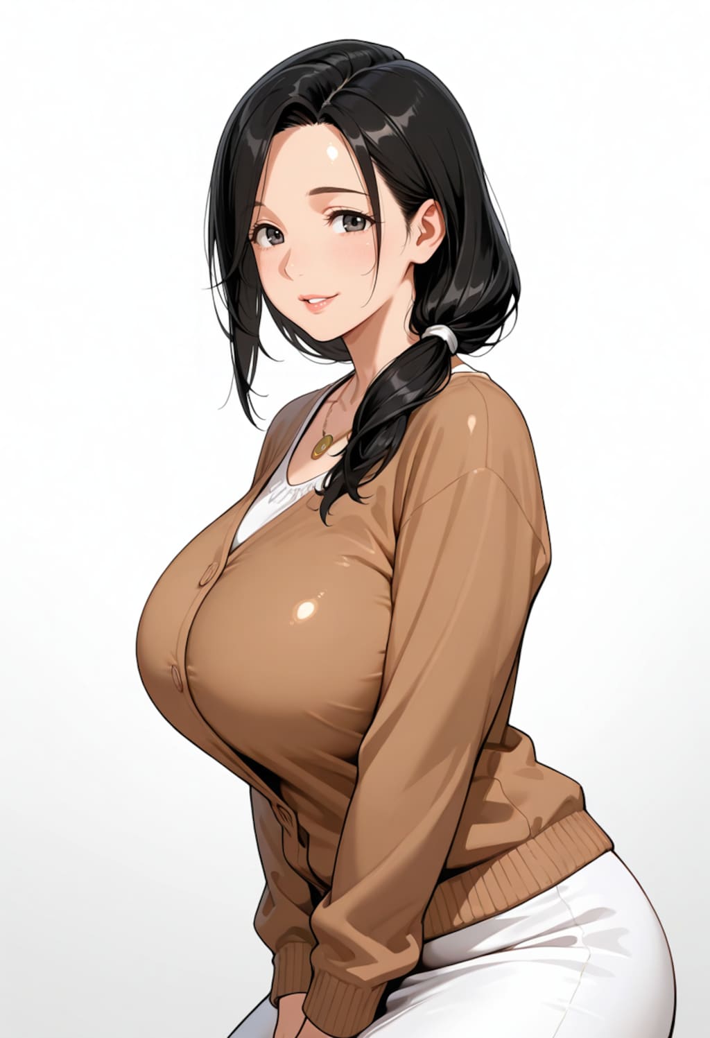 カーディガンの熟女