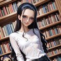 図書室に入り浸る少女ニコロビン 2枚目