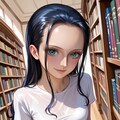 図書室に入り浸る少女ニコロビン 5枚目