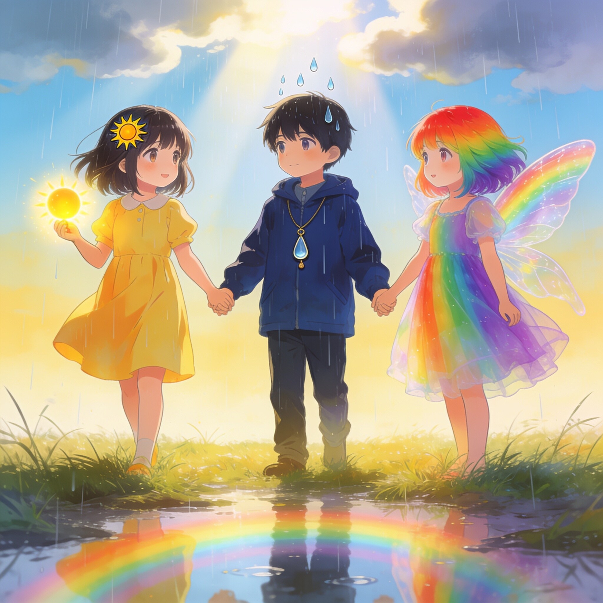 晴れ女と雨男と虹の娘