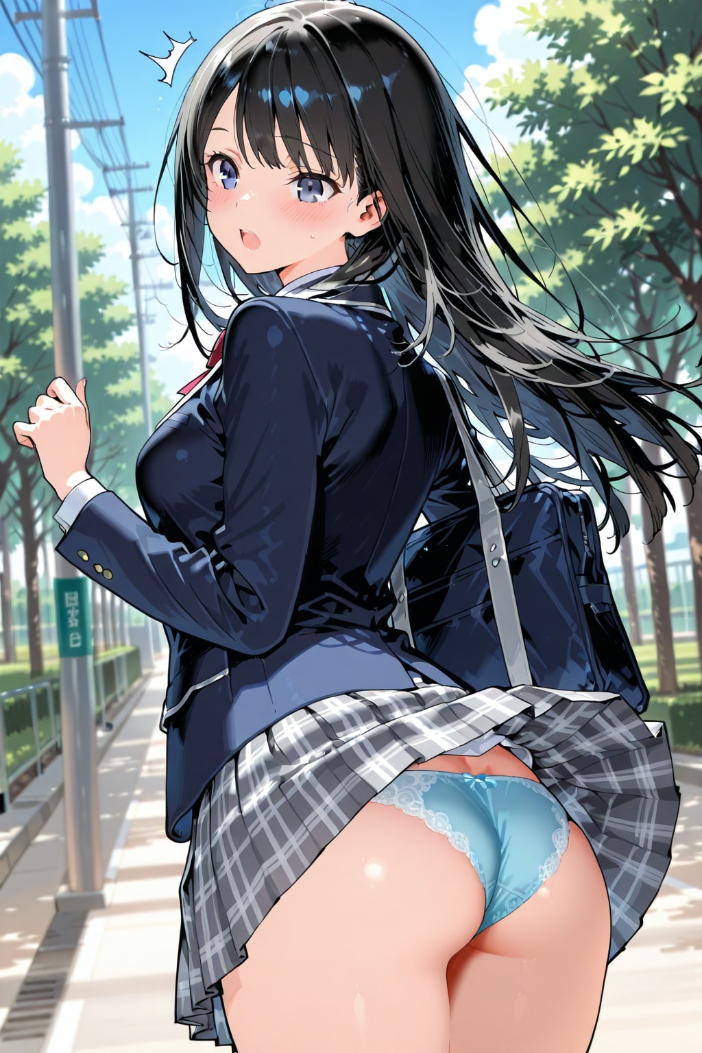 青パンツ