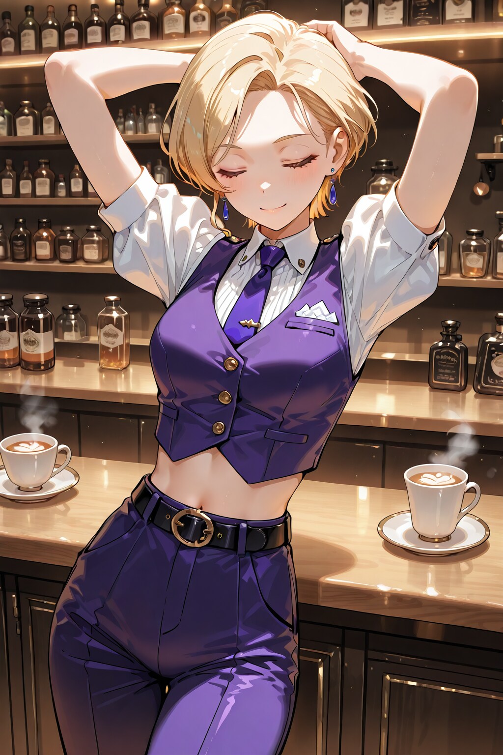 かっこかわいいカフェバーオーナージェシカ・ブレストンのパフ袖カフェバー経営