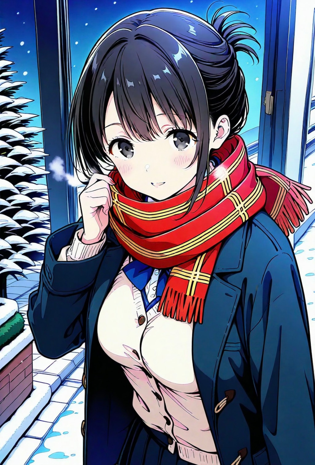 初恋の相手にいよいよ告白するために校門の前で待っていた いとこの姉ちゃん、高校生の冬の日