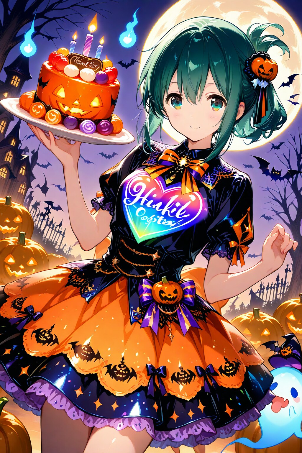 ハロウィンの緑髪ちゃん