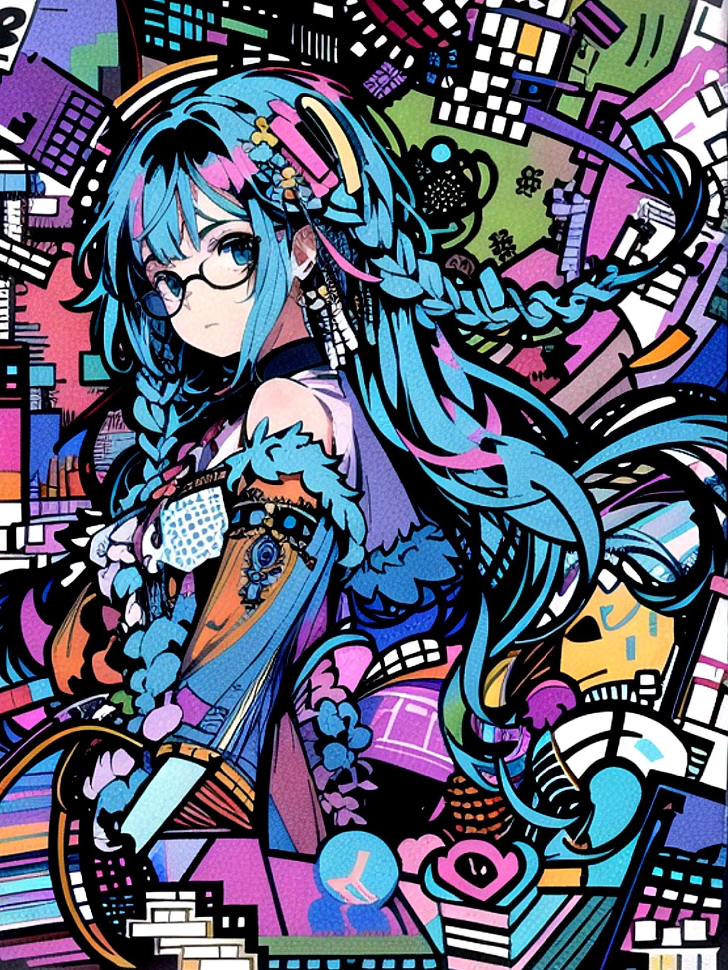 眼鏡三つ編みちゃん