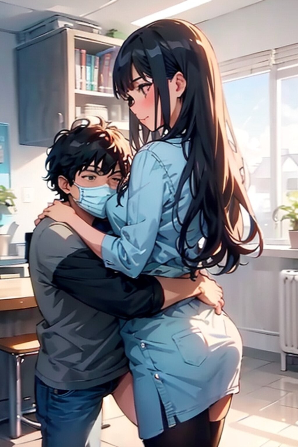 弟「なんか風邪ひいたみたい、お姉ちゃんが抱きしめてくれたら治るかも」ガバッ！姉「えっ！ちょっ！あんたから抱きついてきてるじゃない、おっぱいに顔があたってるって」弟「ふらついてるから、ちょっと我慢して」