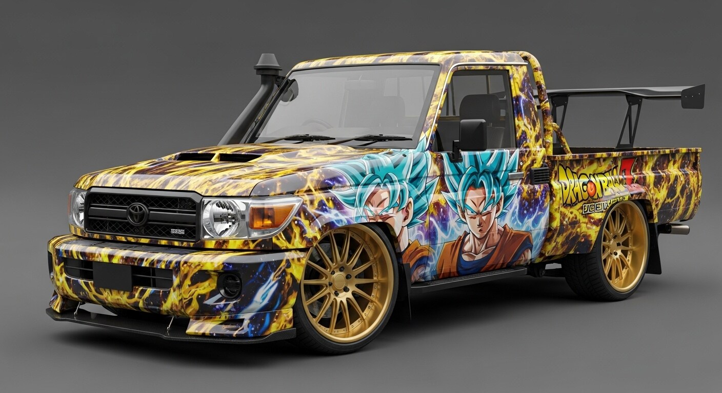 ドラゴンボール痛車ランクル70トラック | の人気AIイラスト・グラビア
